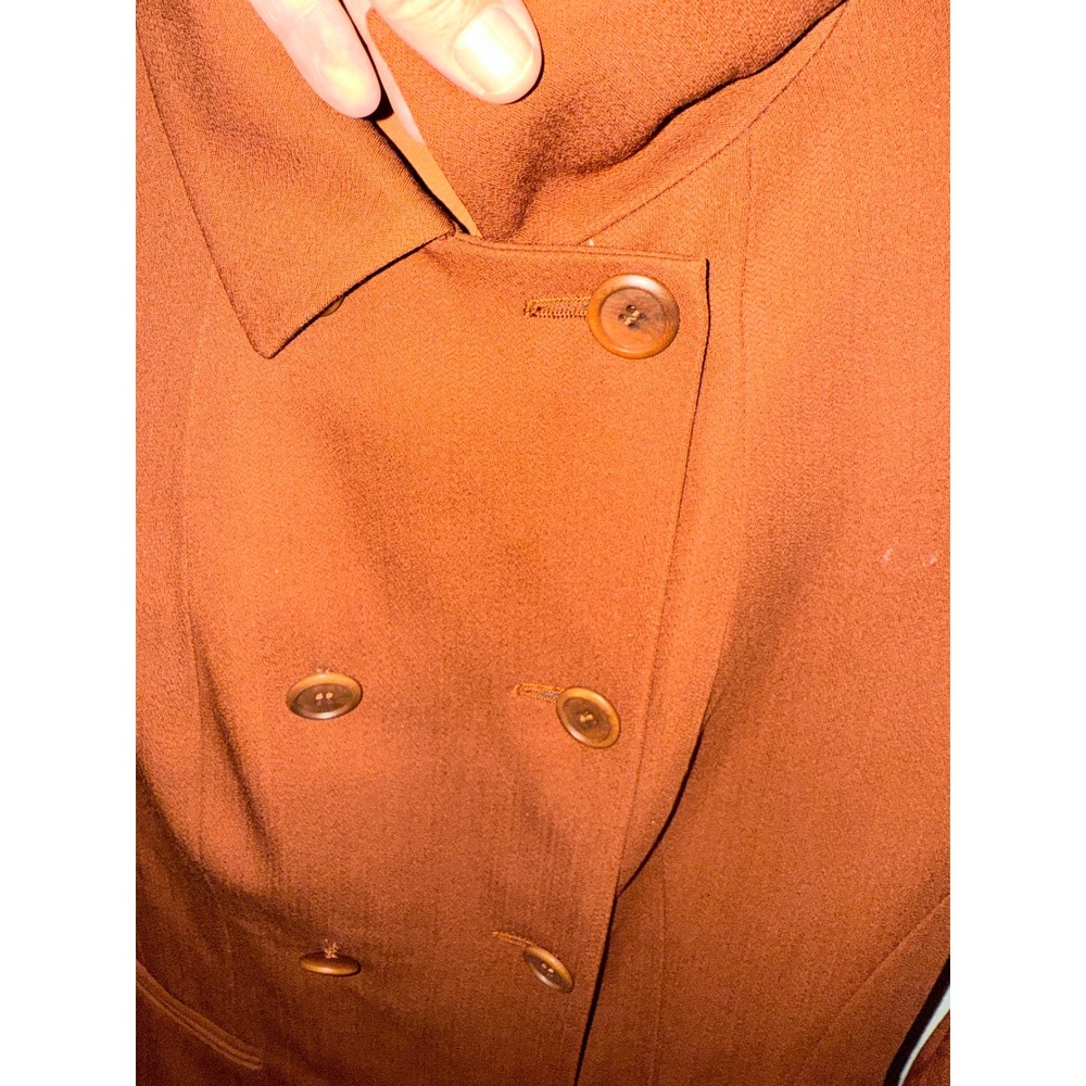 VTG Henri Bendel Italy 100% Wool Womens Brown Double Breasted Blazer‎ Size 6 - Picture 9 of 12